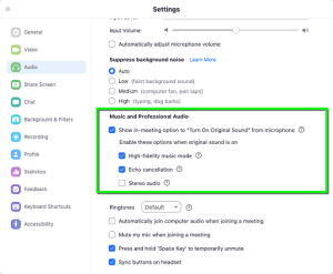 Utilizing Zooms Audio Settings